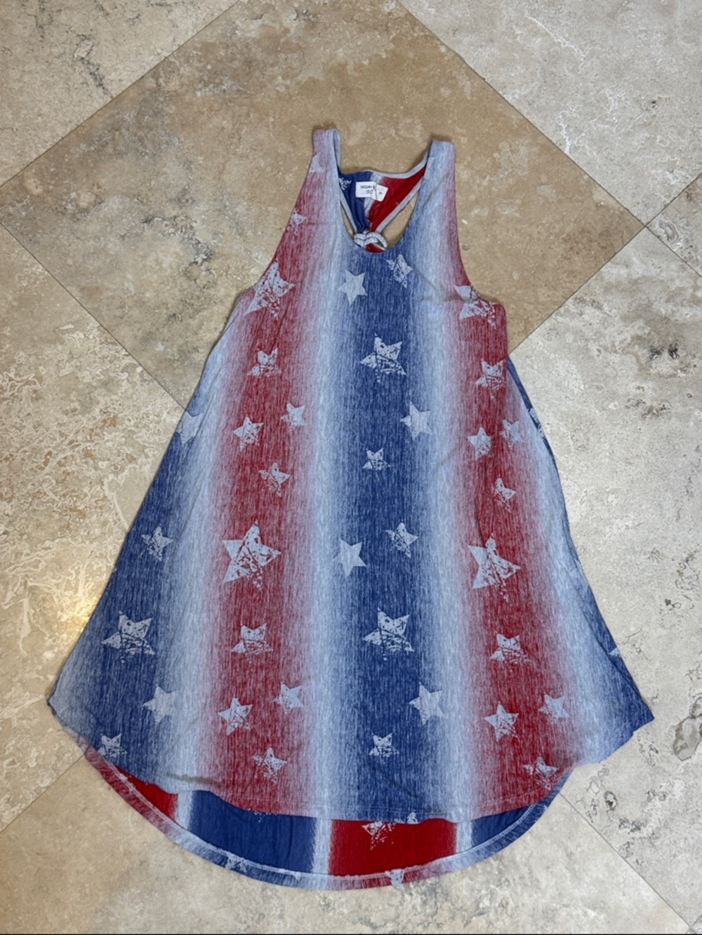 Ocean Drive Red White and Blue Star Print Sleeveless Dress